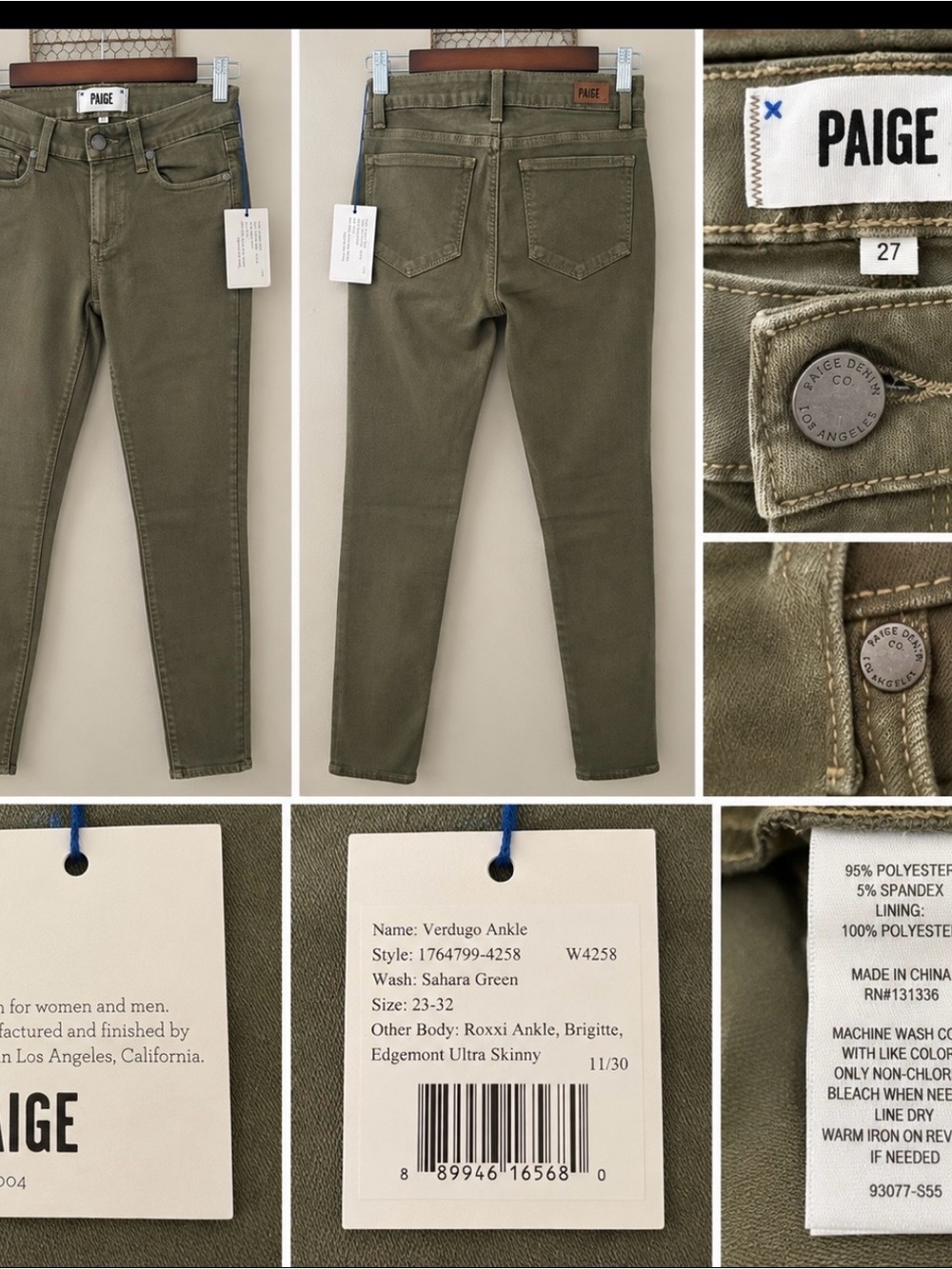 PAIGE Verdugo Ankle Jeans in Sahara Green Olive